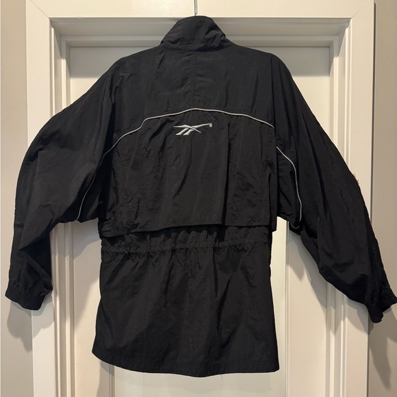 Reebok Black Windbreaker Jacket Size L Unisex Zip Front Outdoor - Picture 8 of 16